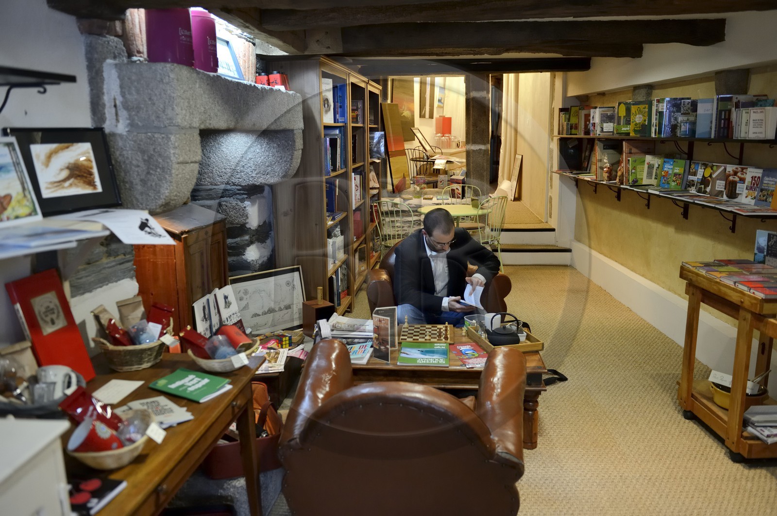 France, Finistère (29), Morlaix, café et librairie A La Lettre Thé