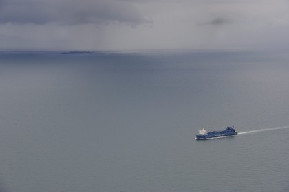 United Kingdom, England, Irish Sea, cargo (aerial view)