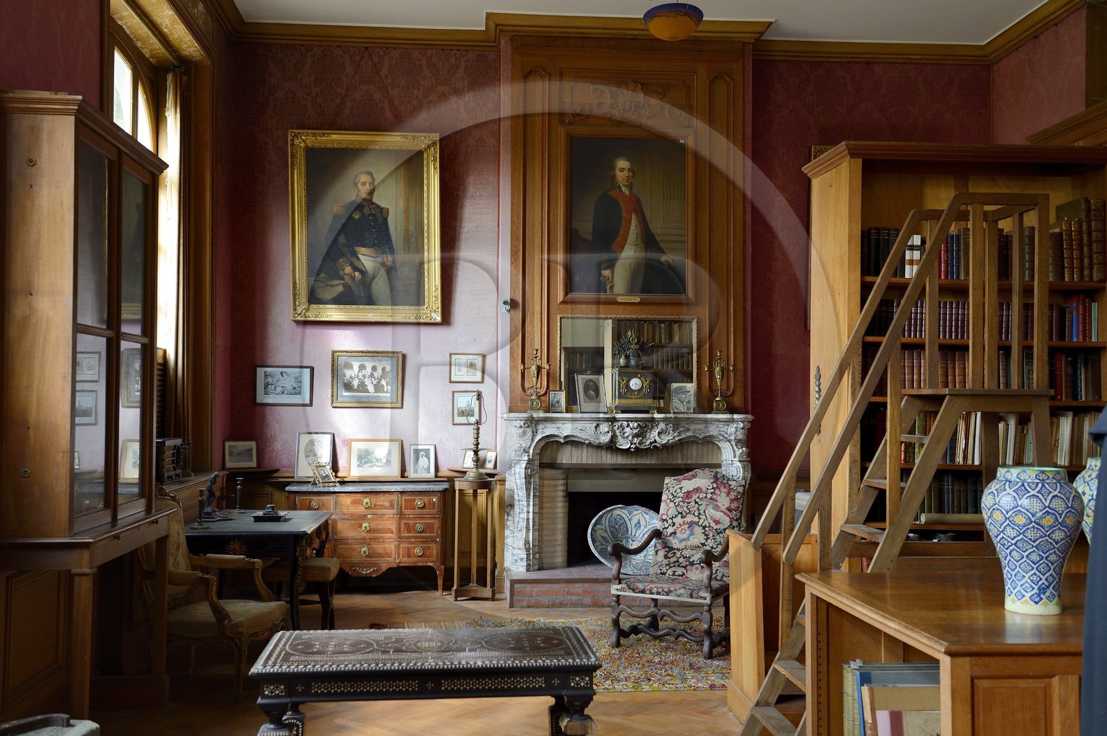 France, Meurthe-et-Moselle, Saintois region, Thorey-Lyautey,  Marshal of France Hubert Lyautey castle, his library