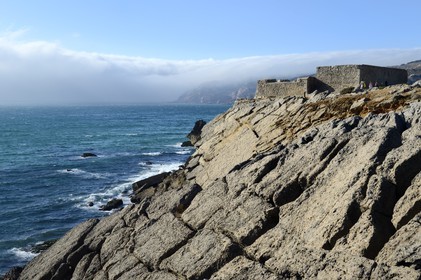 Portugal, région de Lisbonne, Cascais, fort de Abano au nord de la plage de Guincho sur la côte d'Estoril