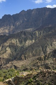 Sultanat d'Oman, Gouvernorat d'Al-Batina du Sud, Hajar occidental, Wadi Mistall, village de Al Qawrah