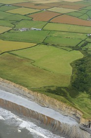 Royaume-Uni, Angleterre, Pays de Galles, la côte à Llantwit Major (vue aérienne)