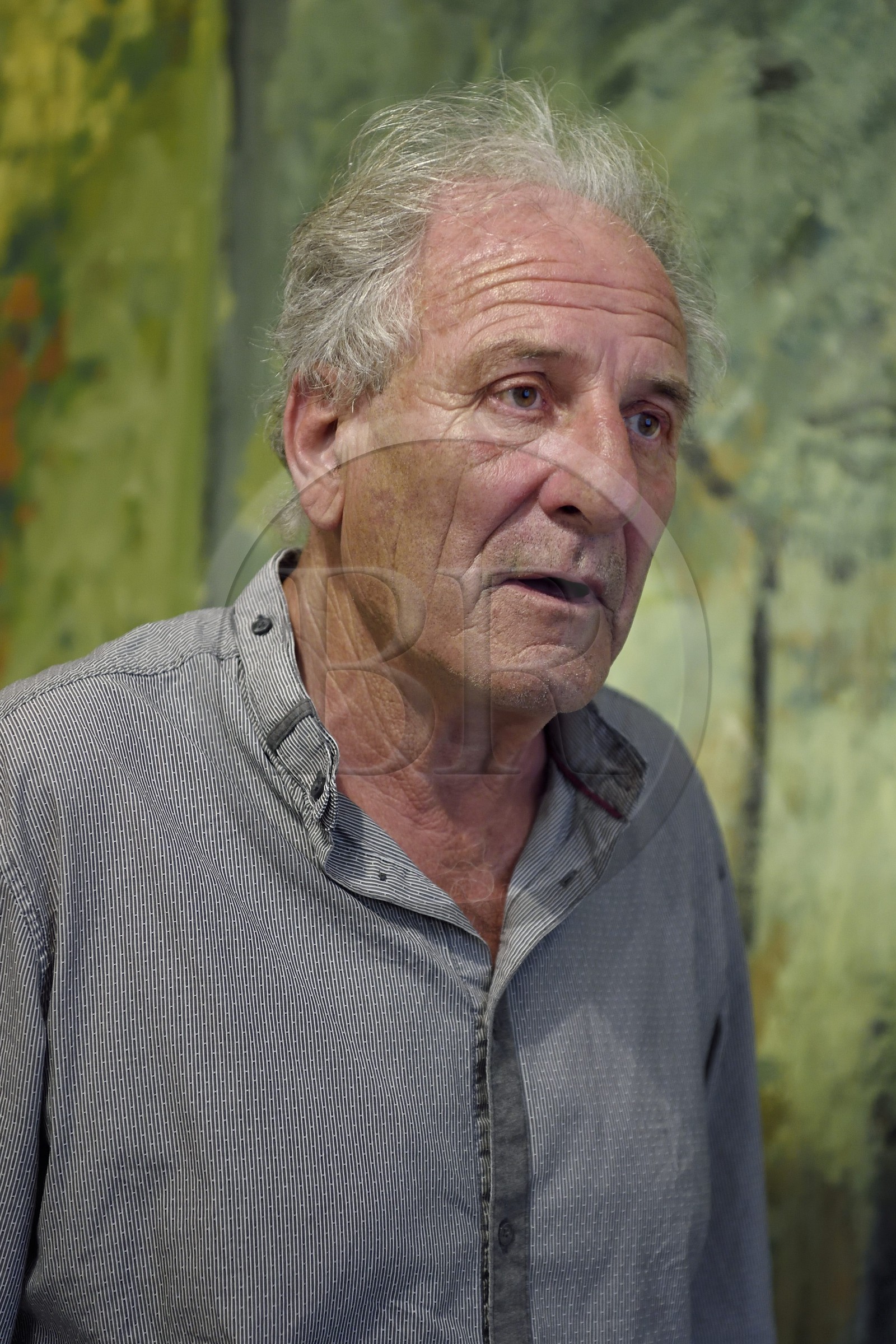 France, Var, Toulon, the artist painter Serge Plagnol in his studio