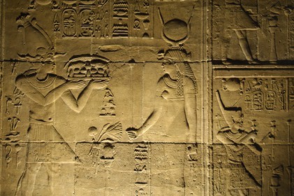 Egypte, Haute-Egypte, Nubie, vallée du Nil, Assouan, île d'Agilka, Philae classé Patrimoine Mondial de l'UNESCO, le temple d'Isis