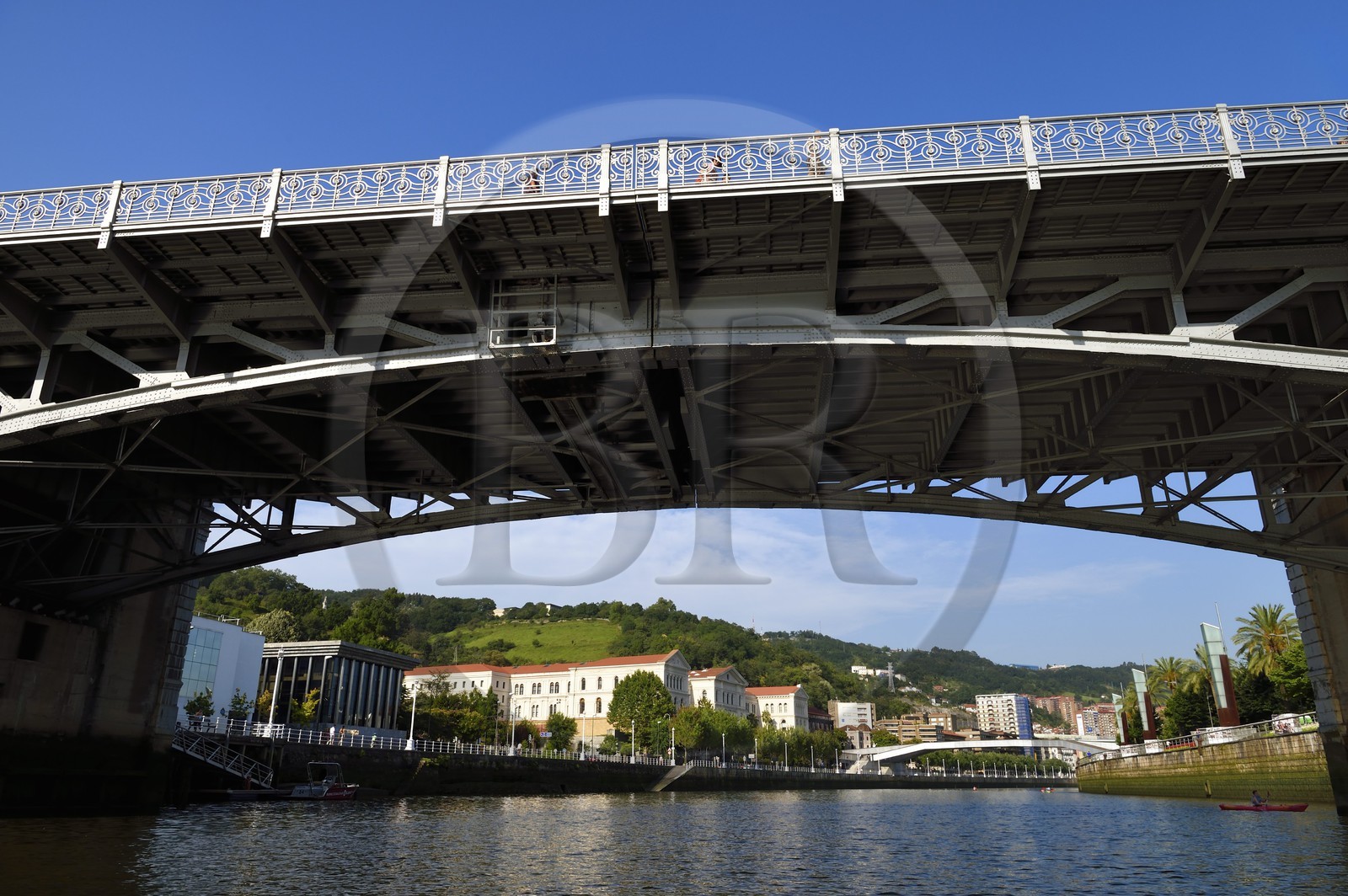 Spain, Basque Country, Biscay Province, Bilbao, Deusto bridge over the Ria de Bilbao