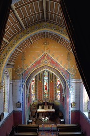 France, Pyrénées-Atlantiques (64), la côte du Pays-Basque, Hendaye, chateau d'Abbadia construit en 1870 par Eugène Viollet-le-Duc pour Antoine d'Abbadie d'Arrast, la chapelle