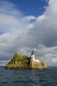 France, Finistere, Morlaix bay, Carantec, lighthouse of Louet island (also a guest house in summer)