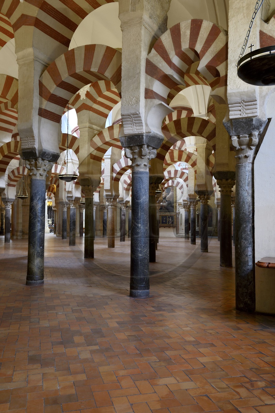 Spain, Andalusia, Cordoba, historical center listed as World Heritage by UNESCO, Mezquita, the Mosque cathedral, the forest of arches and colonnades illustrates the monumentality of the Umayyad Art of Cordoba