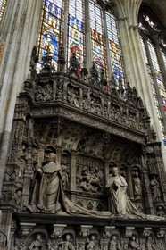 France, Seine-Maritime (76), Rouen, cathédrale Notre-Dame de Rouen, chapelle de la Vierge, le tombeau des cardinaux d'Amboise datant de 1516-1520