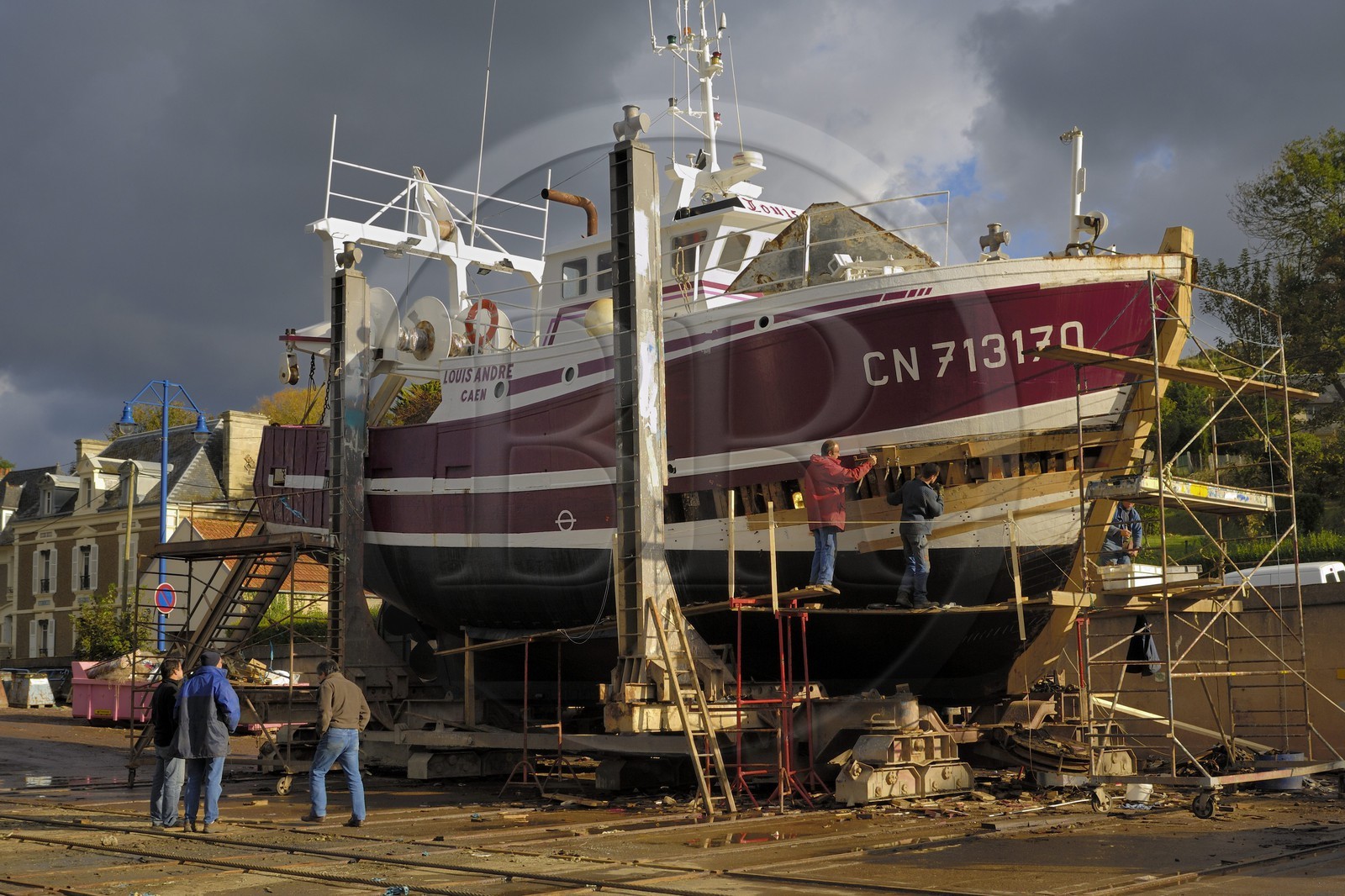 France, Calvados, Port en Bessin, the shipyard
