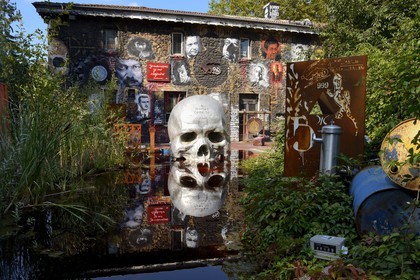 France, Rhone, Saint-Romain-au-Mont-d'Or, the Abode of Chaos (la Demeure du Chaos), the artwork is based around the endless transformation of the artist Thierry Ehrmann's 17th century home into a replica war zone at the image of this world