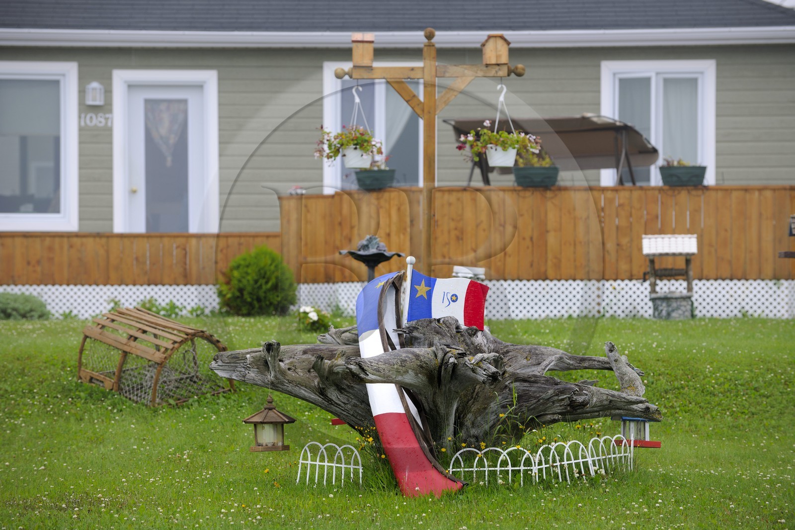 Canada, province du Québec, Côte Nord, Havre-Saint-Pierre, drapeau acadien