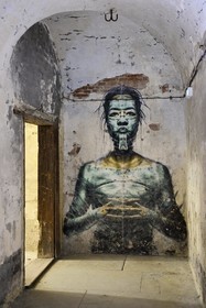 France, Haut-Rhin (68), Neuf-Brisach, Musée d'Art Urbain et de Street Art (MAUSA) hébergé dans une ancienne casemate de la citadelle de Vauban classée Patrimoine Mondial de l'UNESCO, peinture murale de Eddie Colla