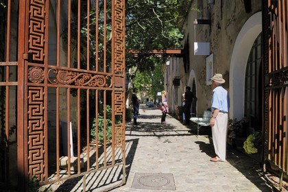 France, Herault, Villeneuvette, former Royal factory, the main street and its 17th century buildings