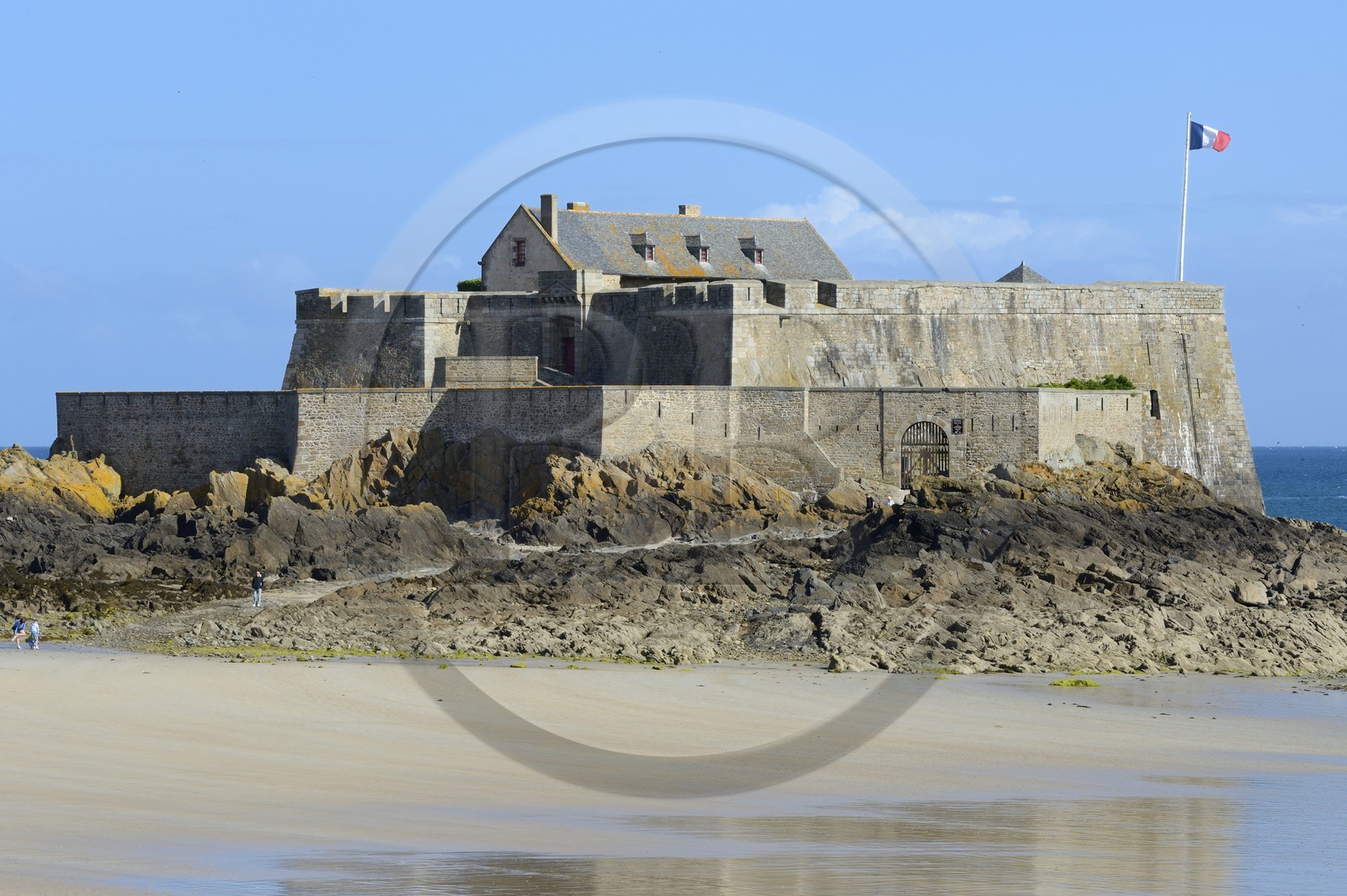 France, Ille-et-Vilaine (35), côte d'émeraude, Saint-Malo, Fort national construit par Vauban et Garangeau au XVIIème siecle