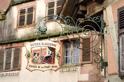 France, Haut Rhin, Strasbourg, Kaysersberg, traditional store sign