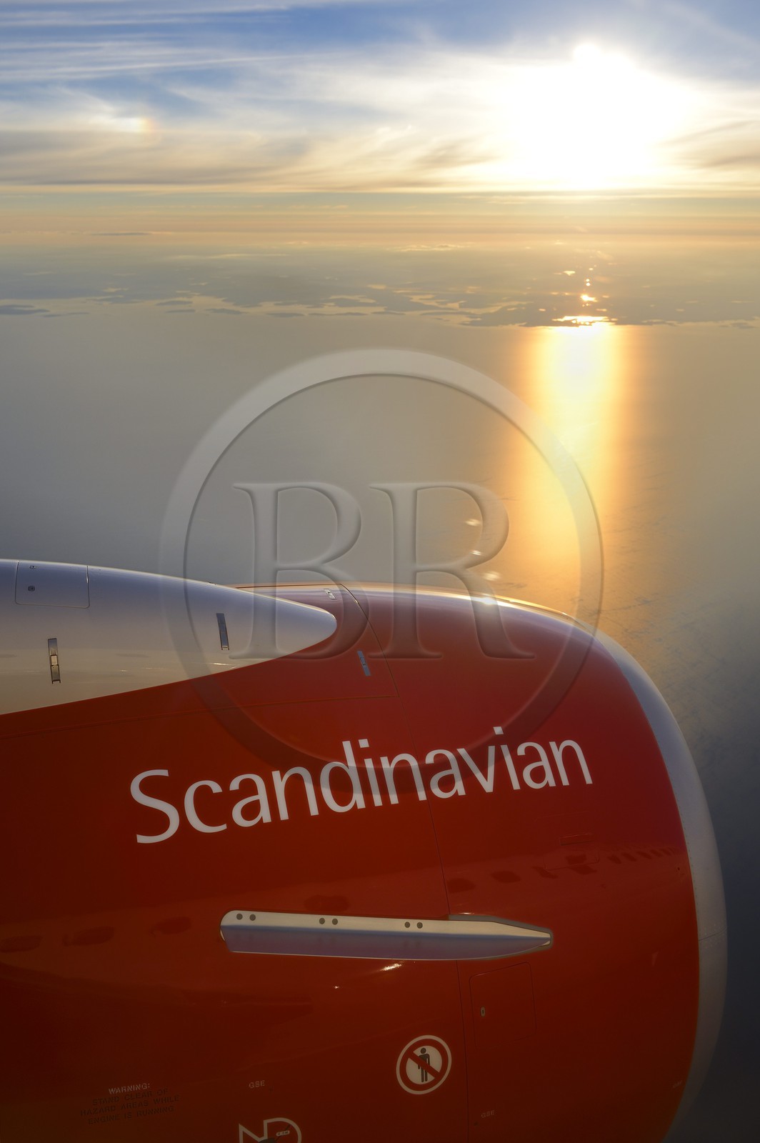 Suède, Comté de Vasterbotten, vol de la SAS en approche de Umea (vue aérienne)