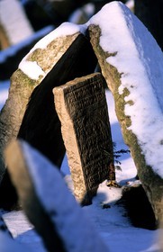 République Tchèque, Prague, stèles du vieux cimetière juif