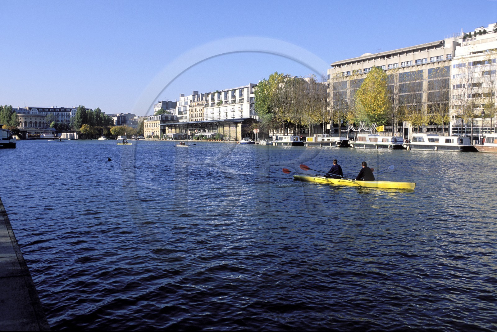 France, Paris, La Villette basin, Ourcq canal