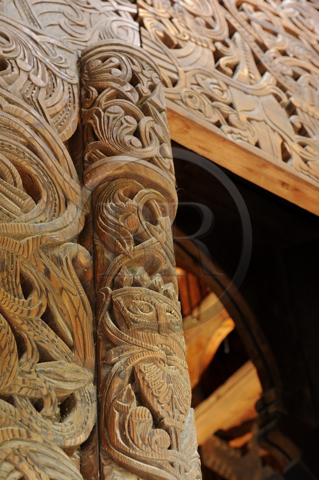 Norway, Oslo, Bygdoy Peninsula, Norsk Folkemuseum (Norwegian Folk Museum), Gol stave wooden church
