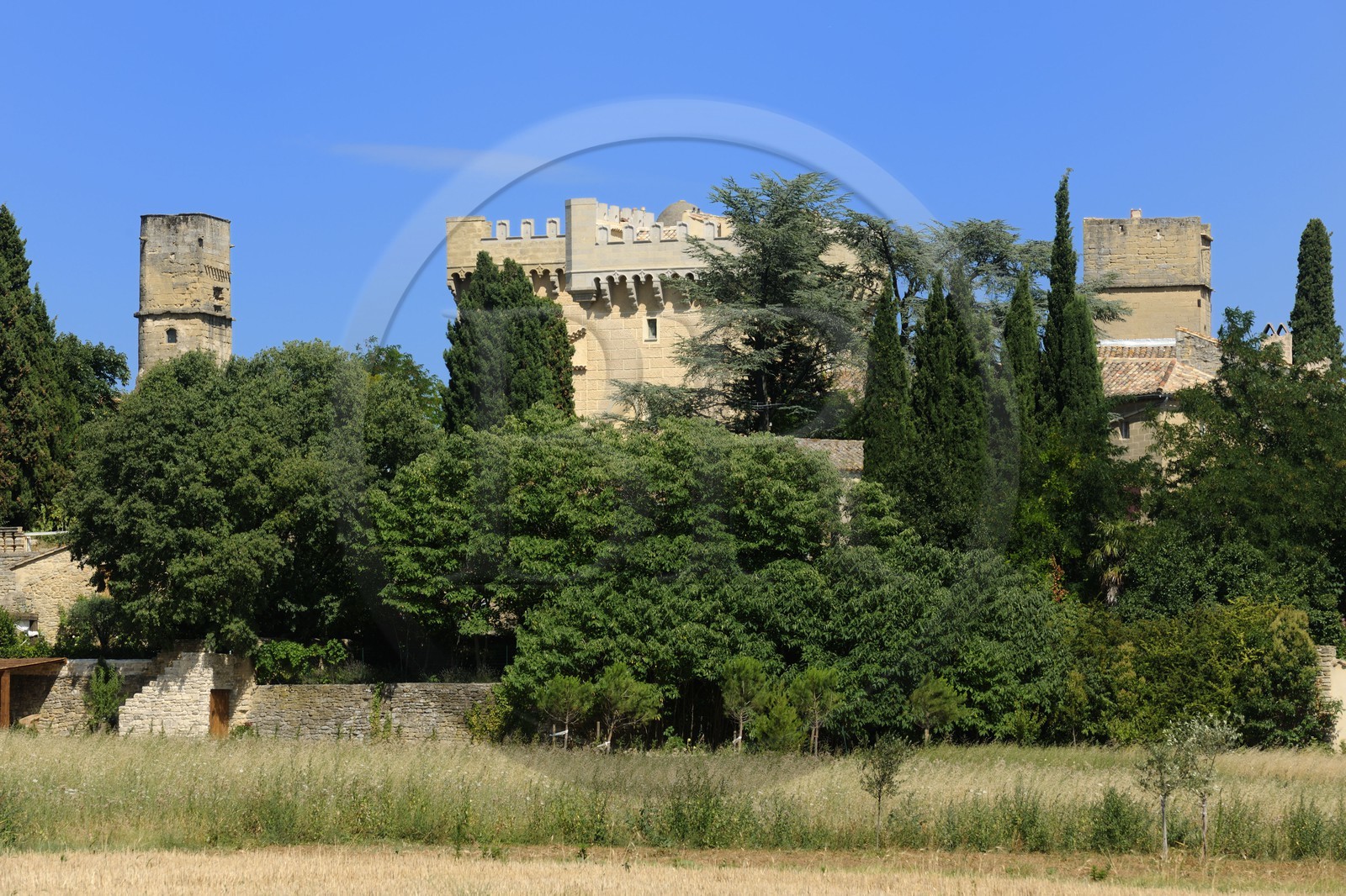 France, Gard, region of the Pays d'Uzege, castle of Montaren and St. Mediers