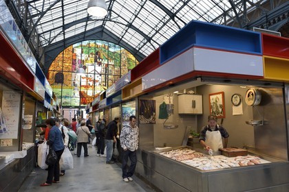 Spain, Andalusia, Malaga,  Mercado Central de Atarazanas, the fish market in the central market