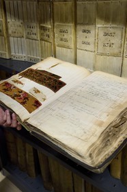 France, Rhone, Lyon, La Croix Rousse District, Silk manufacturer Prelle, the archives have several tens of thousands of documents, commission book