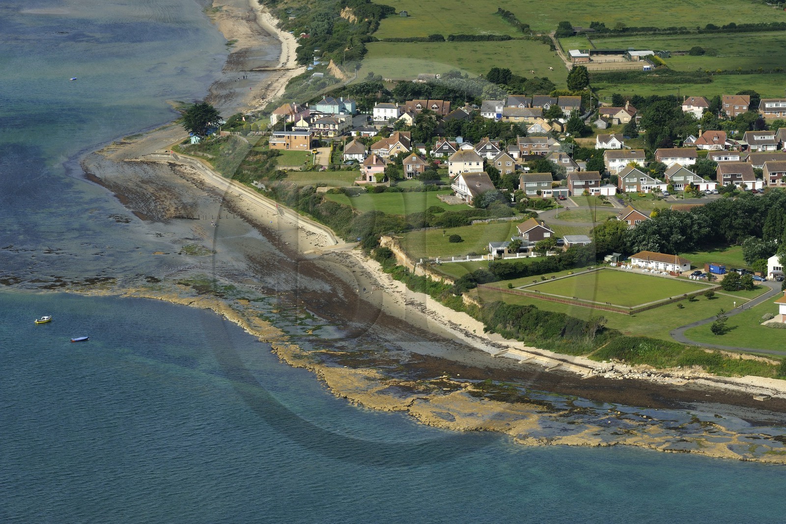 United Kingdom, England, Hampshire, Isle of Wight, Bembridge (aerial view)