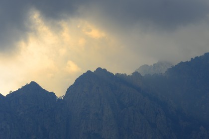 France, Haute Corse, Corte, the mountains overlooking the city