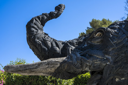 France, Alpes-Maritimes, Mandelieu La Napoule, castle of La Napoule (12th-19th century), the Dumbo (2011) work by Serge Van de Put