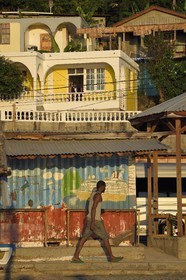 Caraïbes, Ile de la Dominique, village de Mero sur la côte Ouest, peinture murale