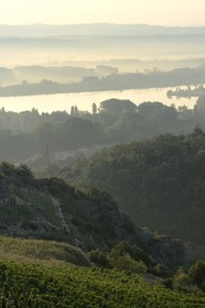 France, Loire, Parc Naturel Regional du Pilat (Natural Regional Park of Pilat), the Rhone Valley from the heights of the village of Malleval