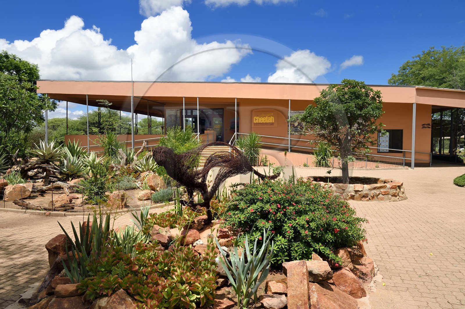 Namibie, Otjiwarongo, Cheetah Conservation Fund, centre de recherche et d'éducation, le batiment principal
