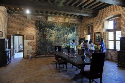 France, Indre et Loire, Amboise, Loire Valley listed as World Heritage by UNESCO, Le Clos Luce castle, Leonardo Da Vinci park (Leonardo Da Vinci's last house), reception room