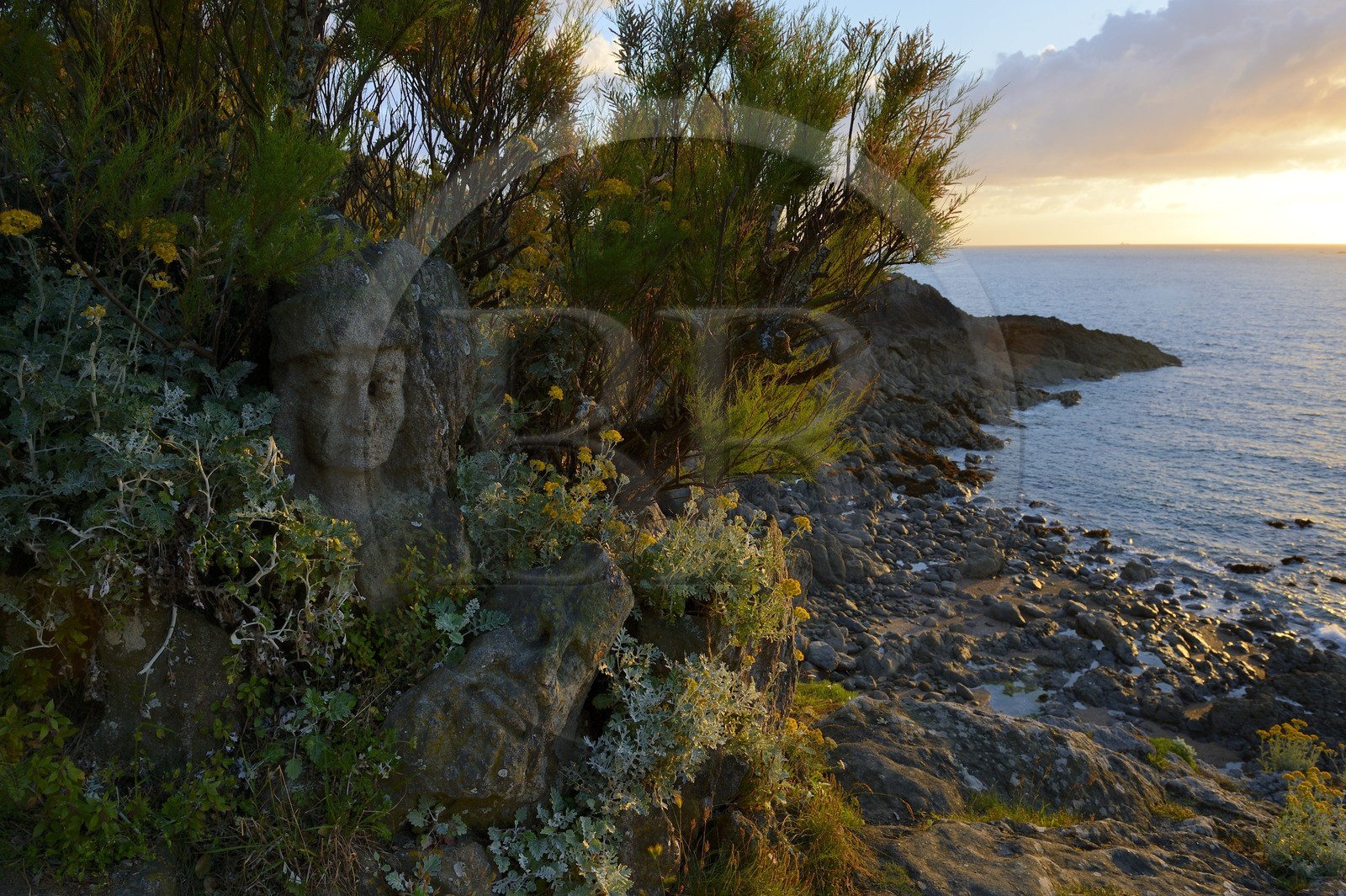 France, Ille-et-Vilaine (35), Saint-Malo, Rothéneuf, rochers sculpté par l'abbé Fouré entre 1870 et 1904