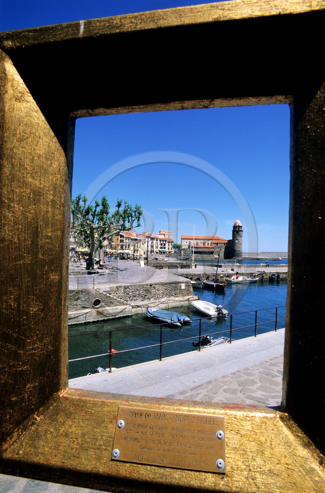 France, Pyrenees Orientales, Collioure village, small harbour and Notre Dame des Anges (Notre Dame of the Angels)