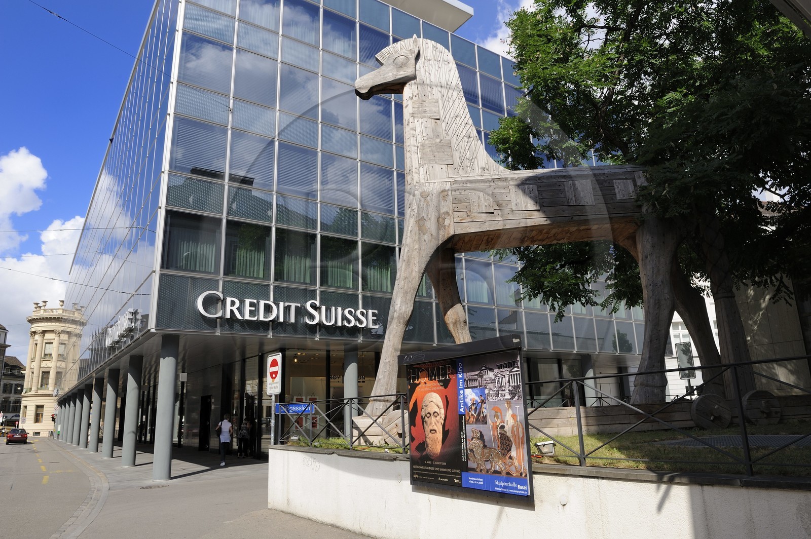 Suisse, Bâle, Musée des antiquités Antikenmuseum Basel und Sammlung Ludwig, Cheval de Troie pour l'exposition Homère