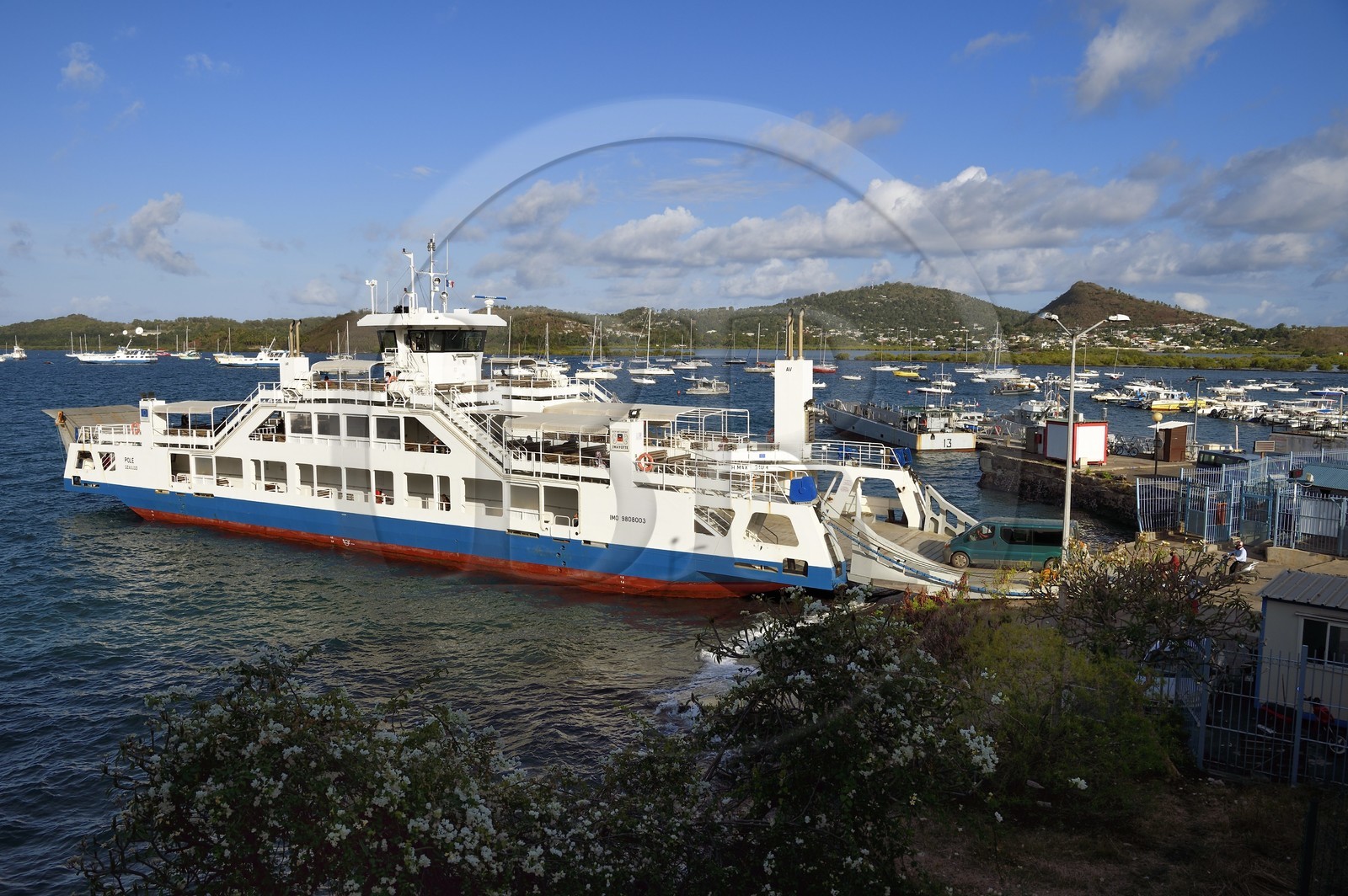 France, Mayotte island (French overseas department), Petite-Terre, Dzaoudzi, departure of the barge for Mamoudzou on Grande-Terre
