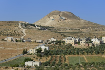 Israel, West Bank, Herodium or Herodion is a volcano-like hill with a truncated cone with a a fortress and palace build by Herod the Great (Herodion National Park)