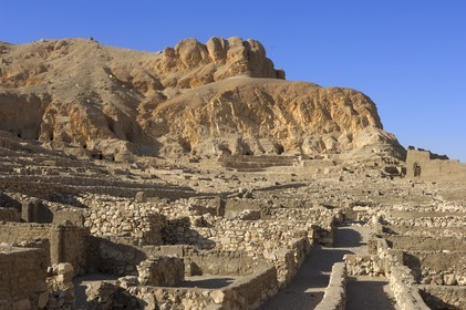 Egypt, Upper Egypt, Nile Valley, surroundings of Luxor, West bank, Thebes Necropolis listed as World Heritage by UNESCO,  Deir el-Medina, the Craftsmen valley