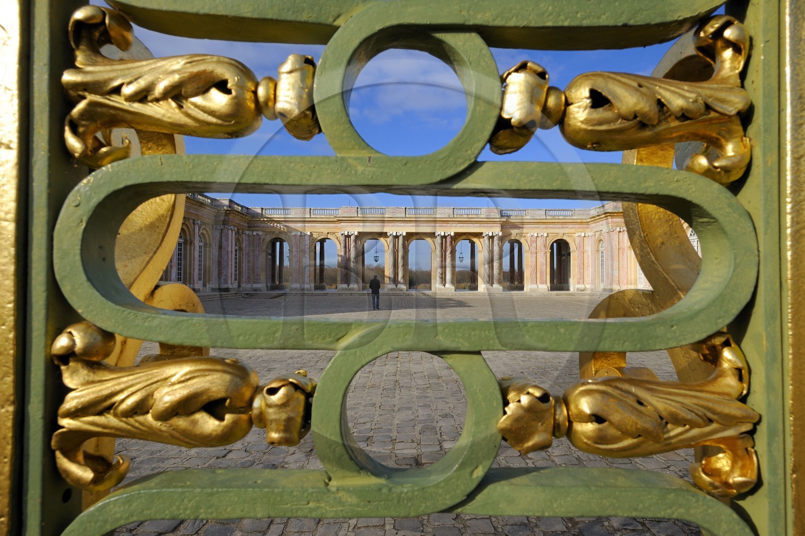 France, Yvelines, Chateau de Versailles, listed as World Heritage by UNESCO, entrance gate of the Grand Trianon