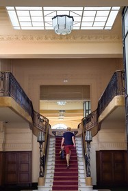 France, Allier (03), Vichy, ancien Hotel France et Pasteur sur l'avenue Aristide Briand, le hall d'entrée de style art Déco