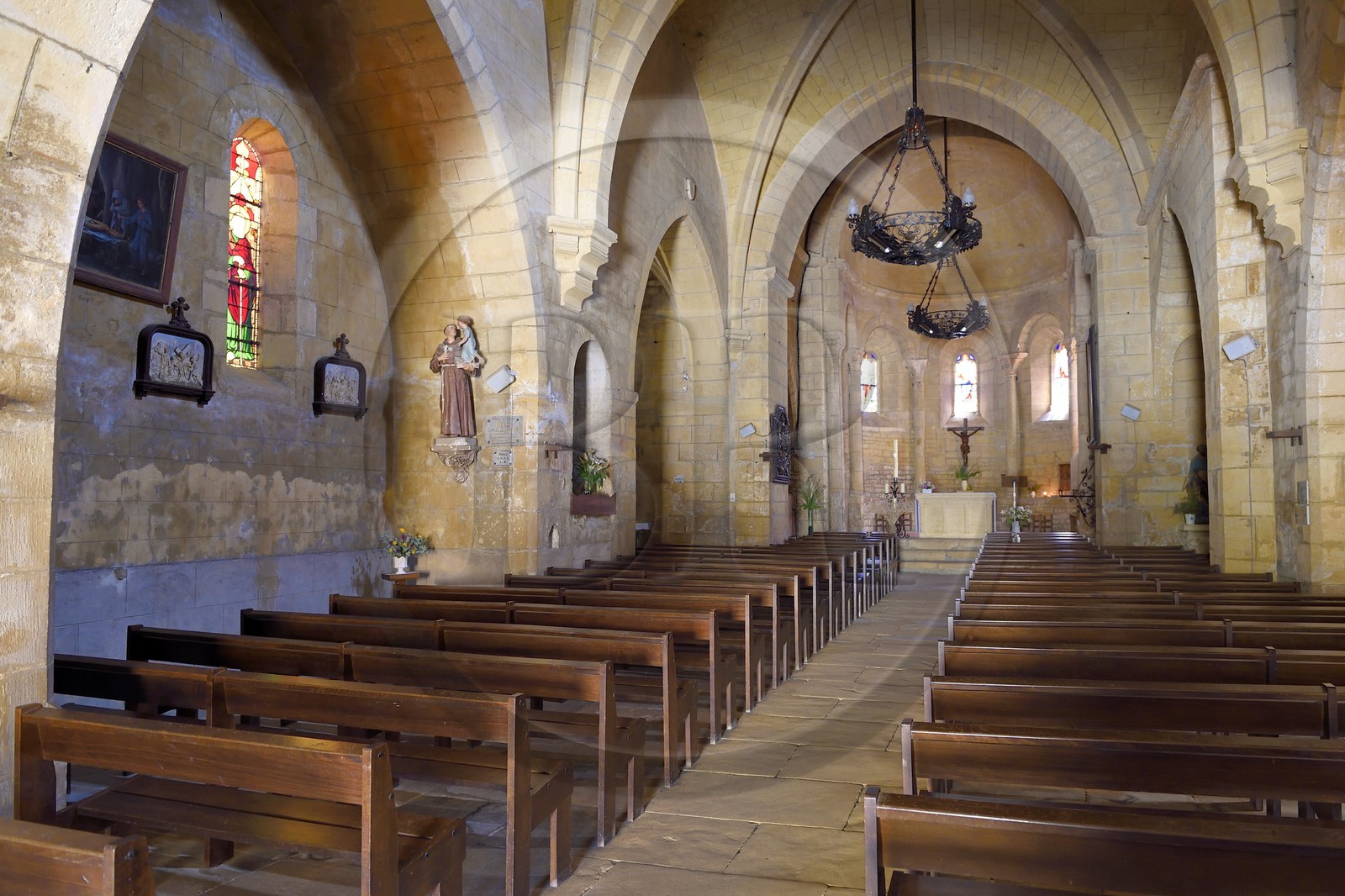 France, Dordogne (24), Périgord Noir, Saint-Geniès, l'église Notre-Dame de l'Assomption