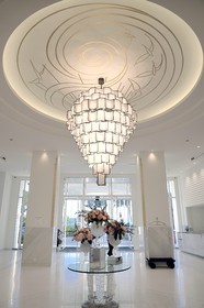France, Alpes-Maritimes, Cannes, the Martinez palace on the boulevard de la Croisette, the lobby and its chandelier