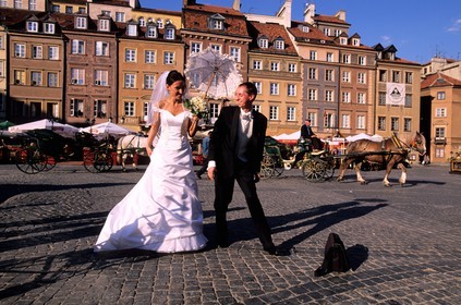 Pologne, Varsovie, la place du marché dans la vieille ville classé Patrimoine Mondial de l' UNESCO