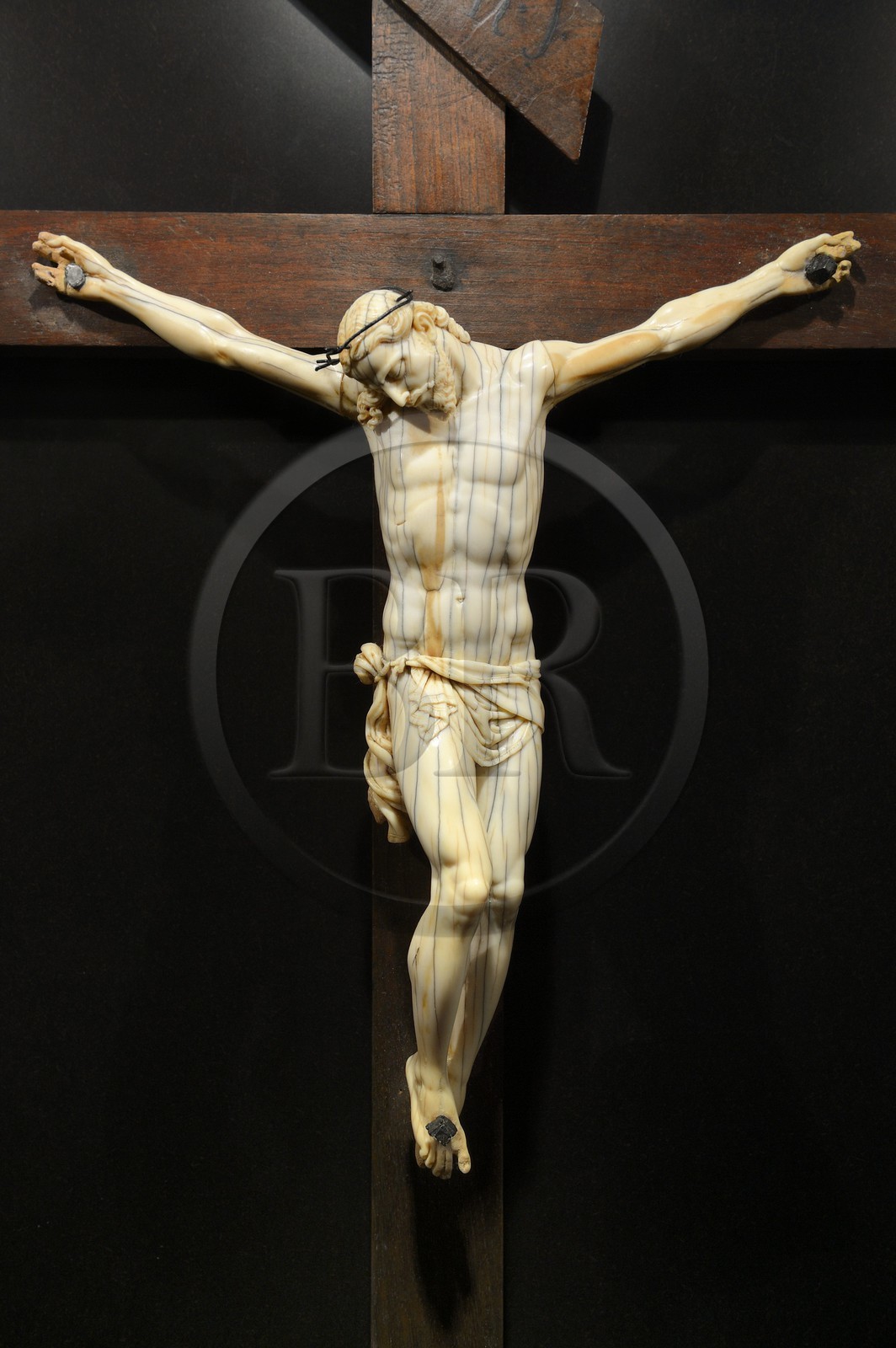 France, Corse du Sud, Alta Rocca, village of Levie, Alta Rocca Museum, Christ in ivory that would have been offered to the village by Pope Sixtus V