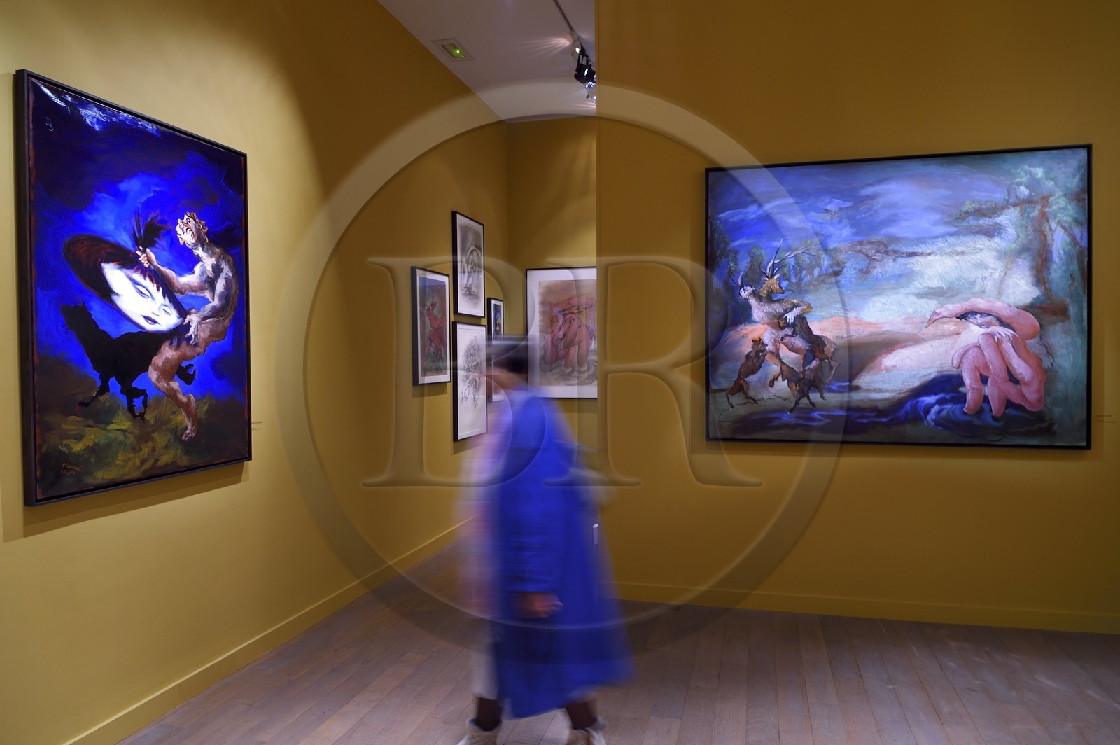 France, Paris (75), quartier du Marais, le musée de la Chasse et de la Nature dans l’hôtel de Guénégaud, exposition Diane et Actéon des oeuvres du peintre Gérard Garouste