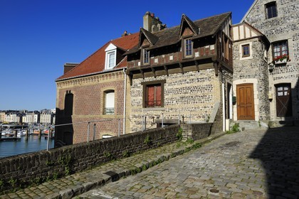 France, Seine-Maritime, Dieppe, district of the Pollet, Petit Port steet  in the former fishermen district