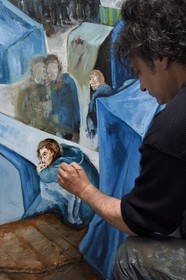 France, Val-de-Marne, Yvry-sur-Seine, Workshop of Fred Kleinberg, work for the exhibition Odyssée (Odyssey)