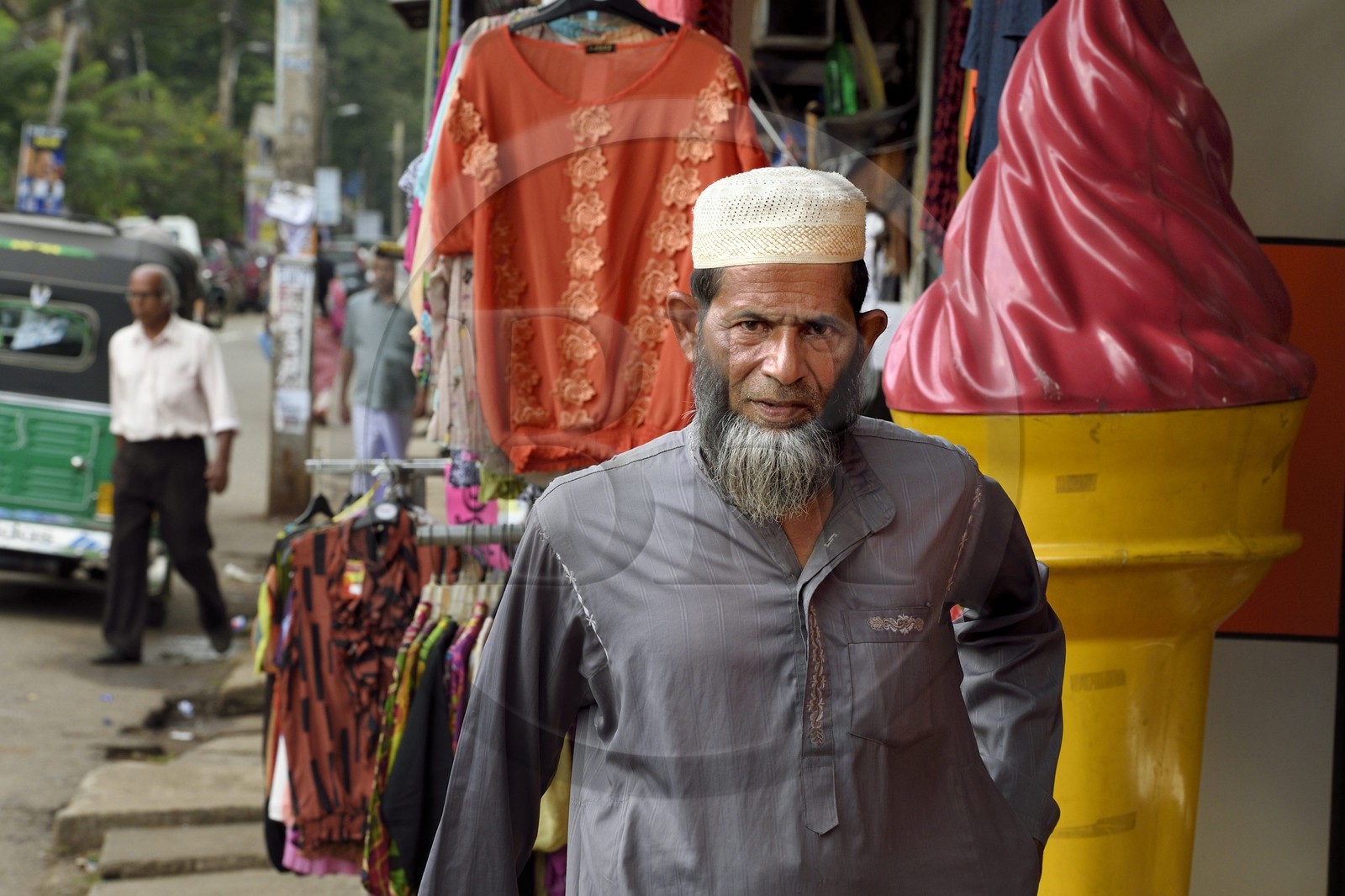 Sri Lanka, province du centre, ville de Matale, homme de la communauté musulmane